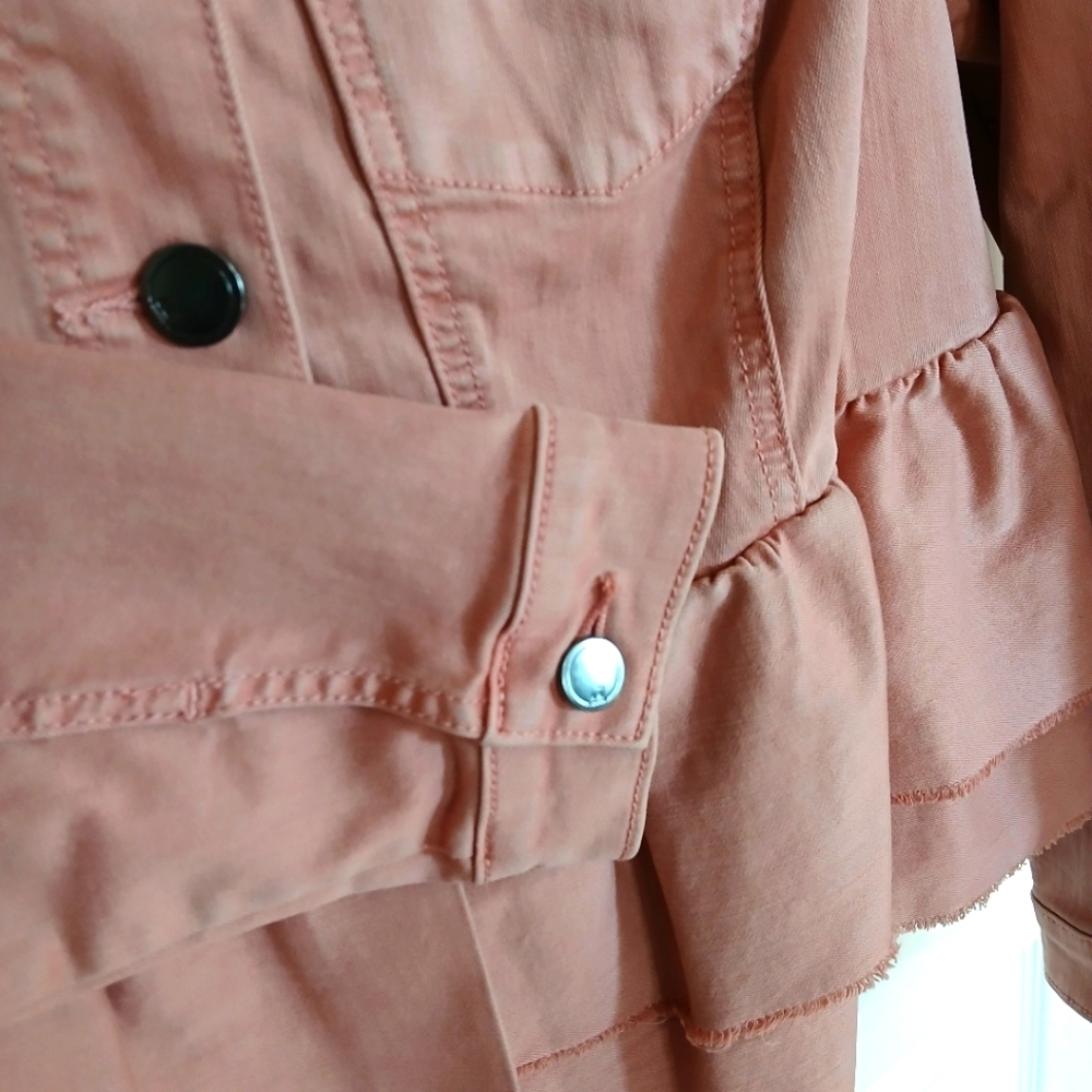 Lane Bryant Peach Pink Jean Jacket - Picture 4 of 5